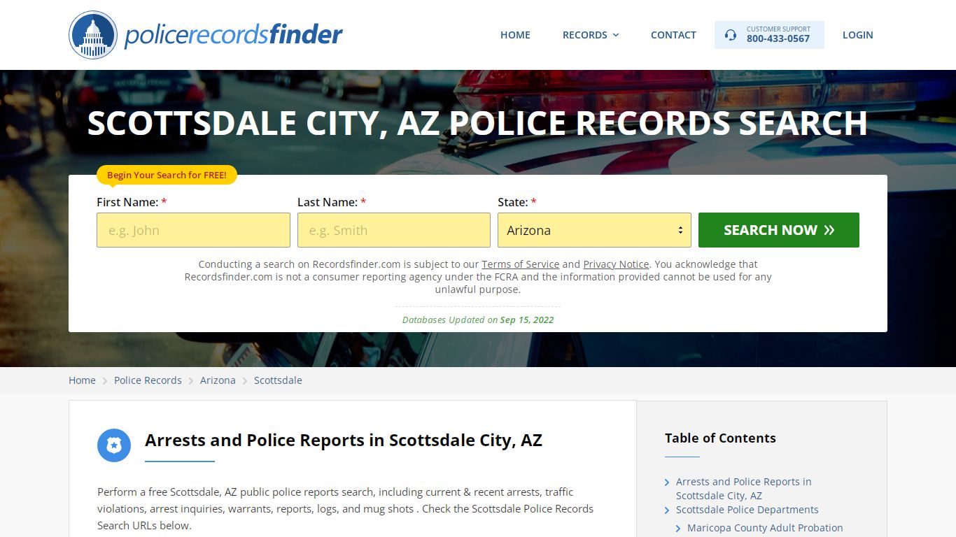 Scottsdale, Maricopa County, AZ Police Reports & Police Department Records